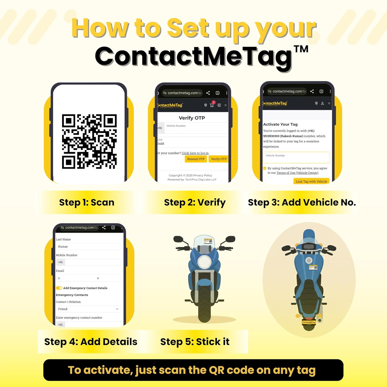 ContactMeTag - For Bike